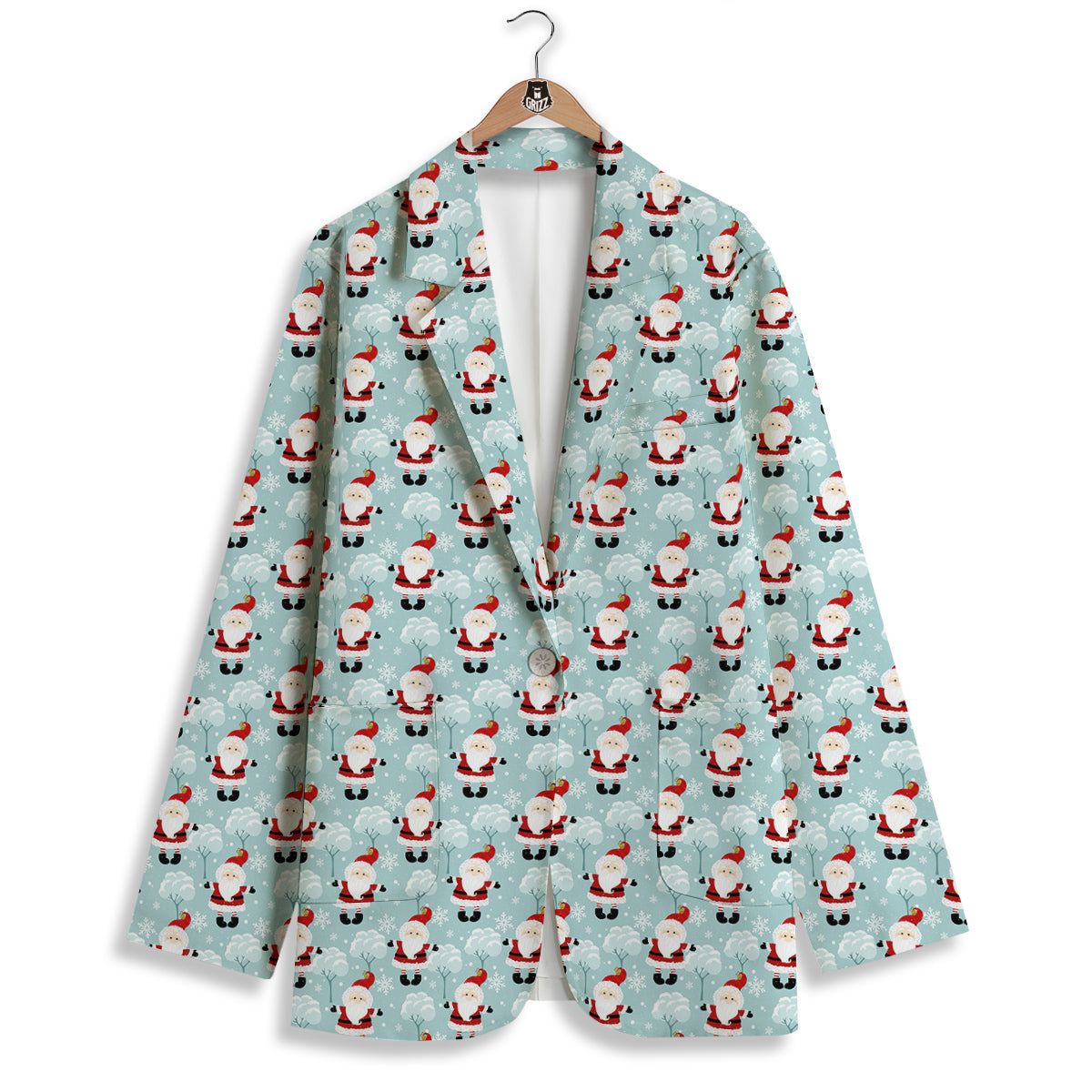 Santa Claus Cute Print Pattern Women's Blazer-grizzshop