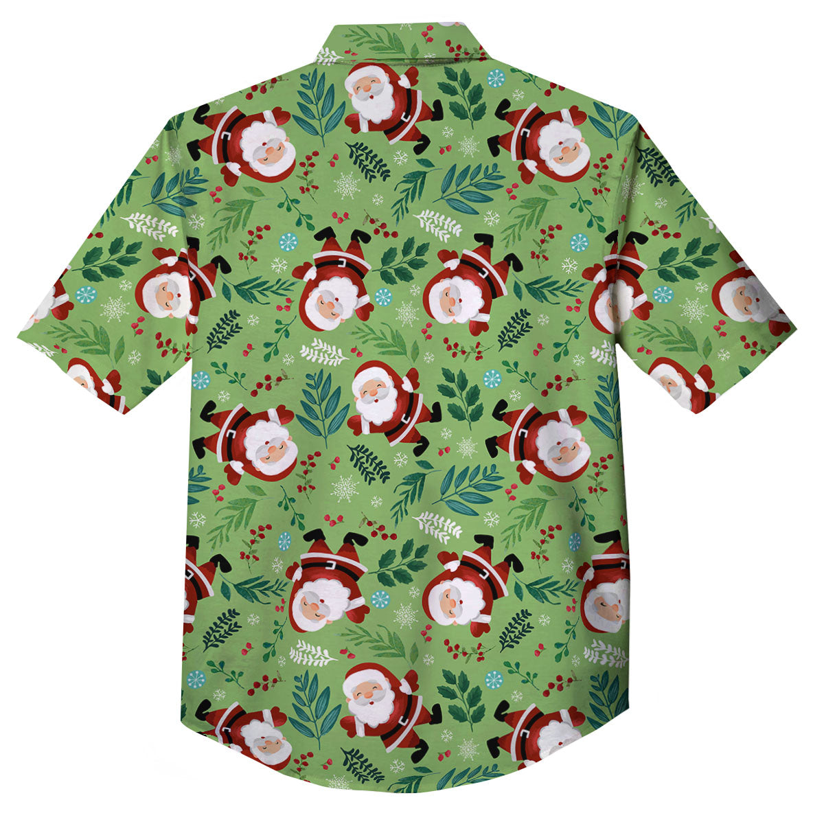 Santa Claus Happy Print Pattern Button Up Shirt-grizzshop