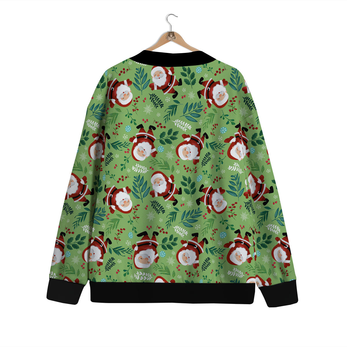 Santa Claus Happy Print Pattern Cardigan-grizzshop