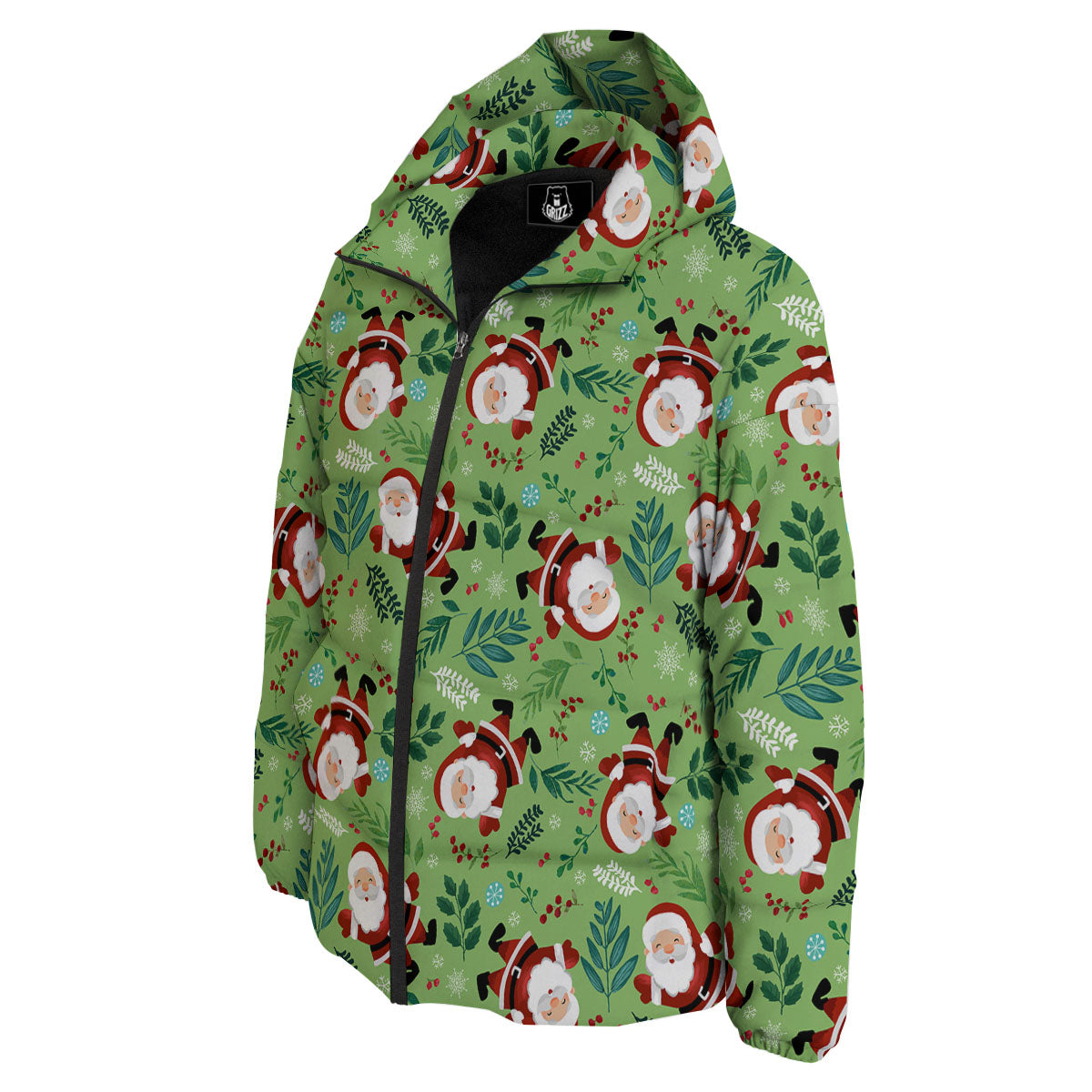 Santa Claus Happy Print Pattern Down Jacket-grizzshop