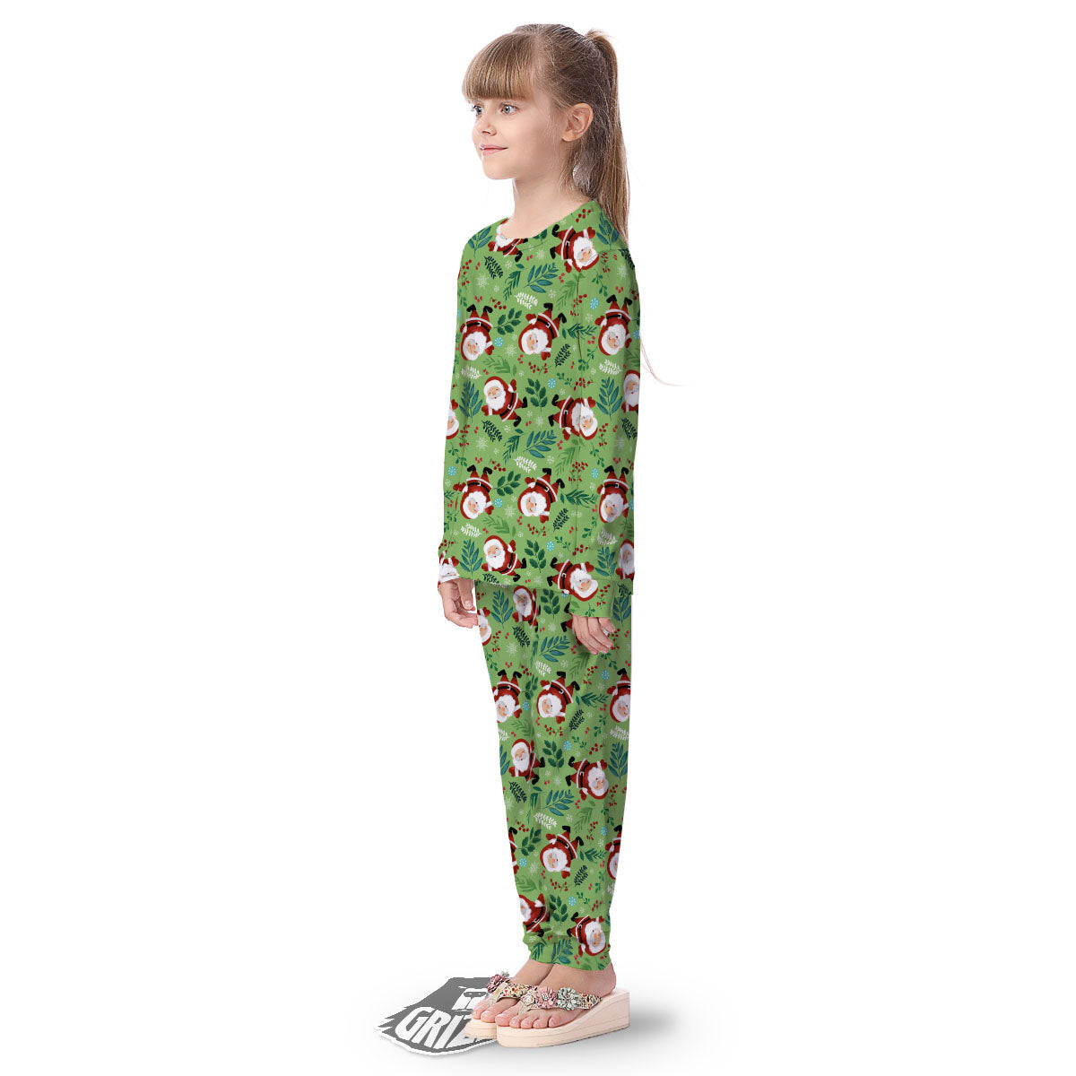 Santa Claus Happy Print Pattern Kid's Pajamas-grizzshop