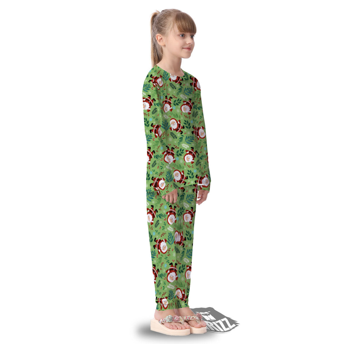 Santa Claus Happy Print Pattern Kid's Pajamas-grizzshop