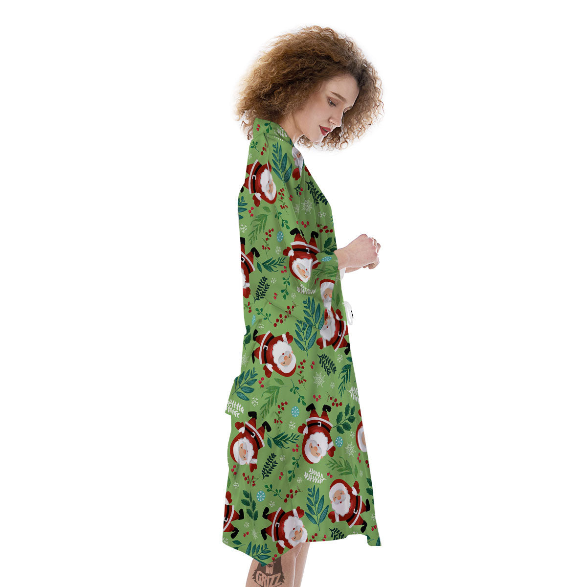 Santa Claus Happy Print Pattern Kimono-grizzshop