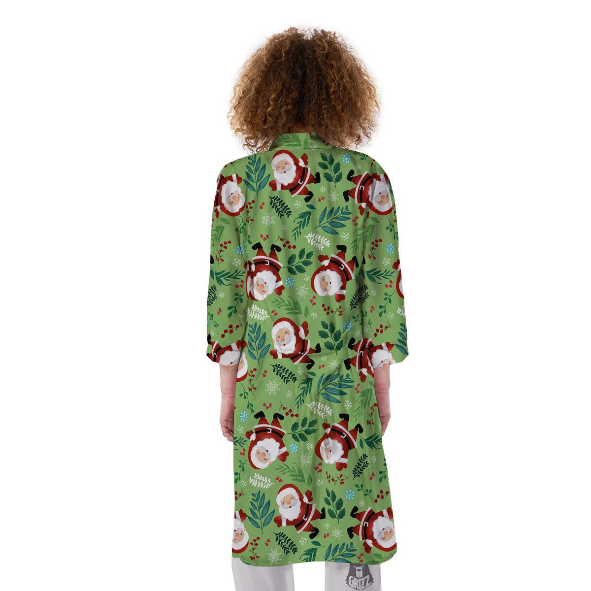 Santa Claus Happy Print Pattern Kimono-grizzshop
