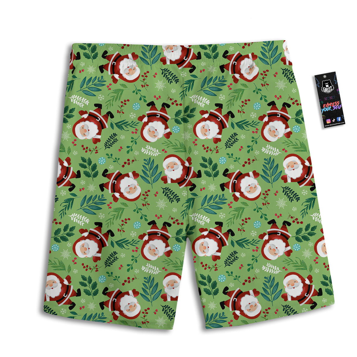 Santa Claus Happy Print Pattern Men's Athletic Shorts