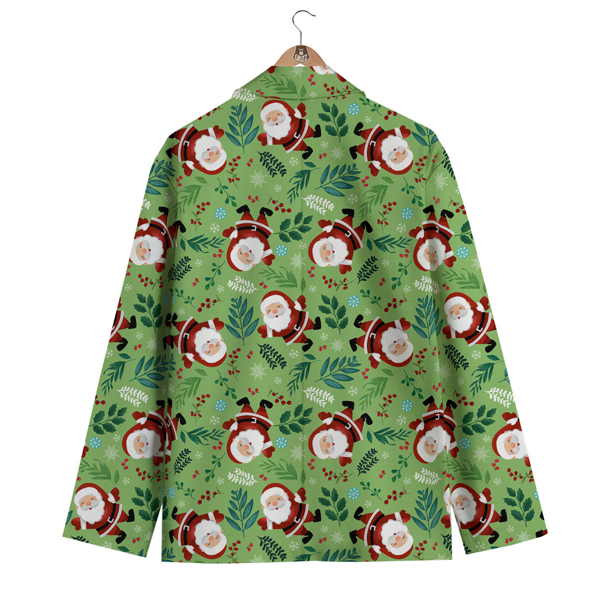 Santa Claus Happy Print Pattern Men's Blazer-grizzshop