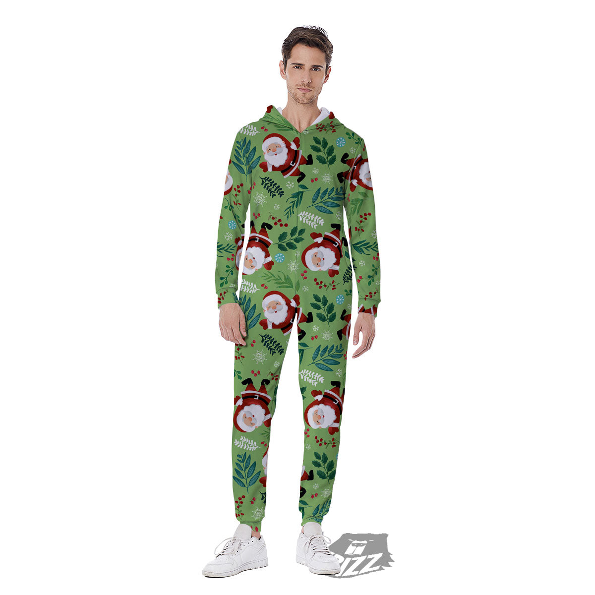 Santa Claus Happy Print Pattern Men's Jumpsuit-grizzshop
