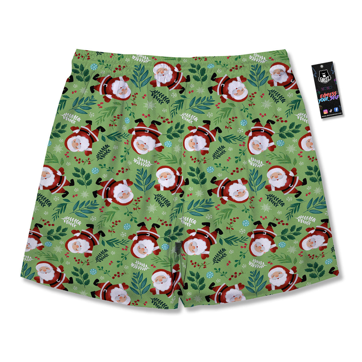Santa Claus Happy Print Pattern Men's Running Shorts-grizzshop