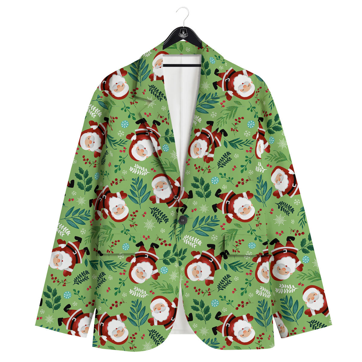 Santa Claus Happy Print Pattern Men's Sport Coat-grizzshop