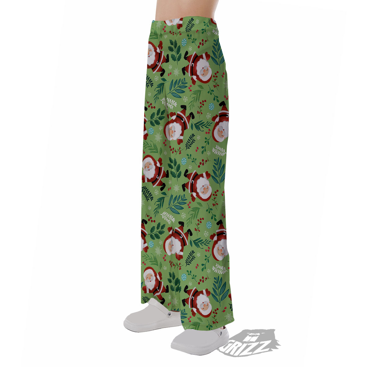 Santa Claus Happy Print Pattern Pajama Pants-grizzshop