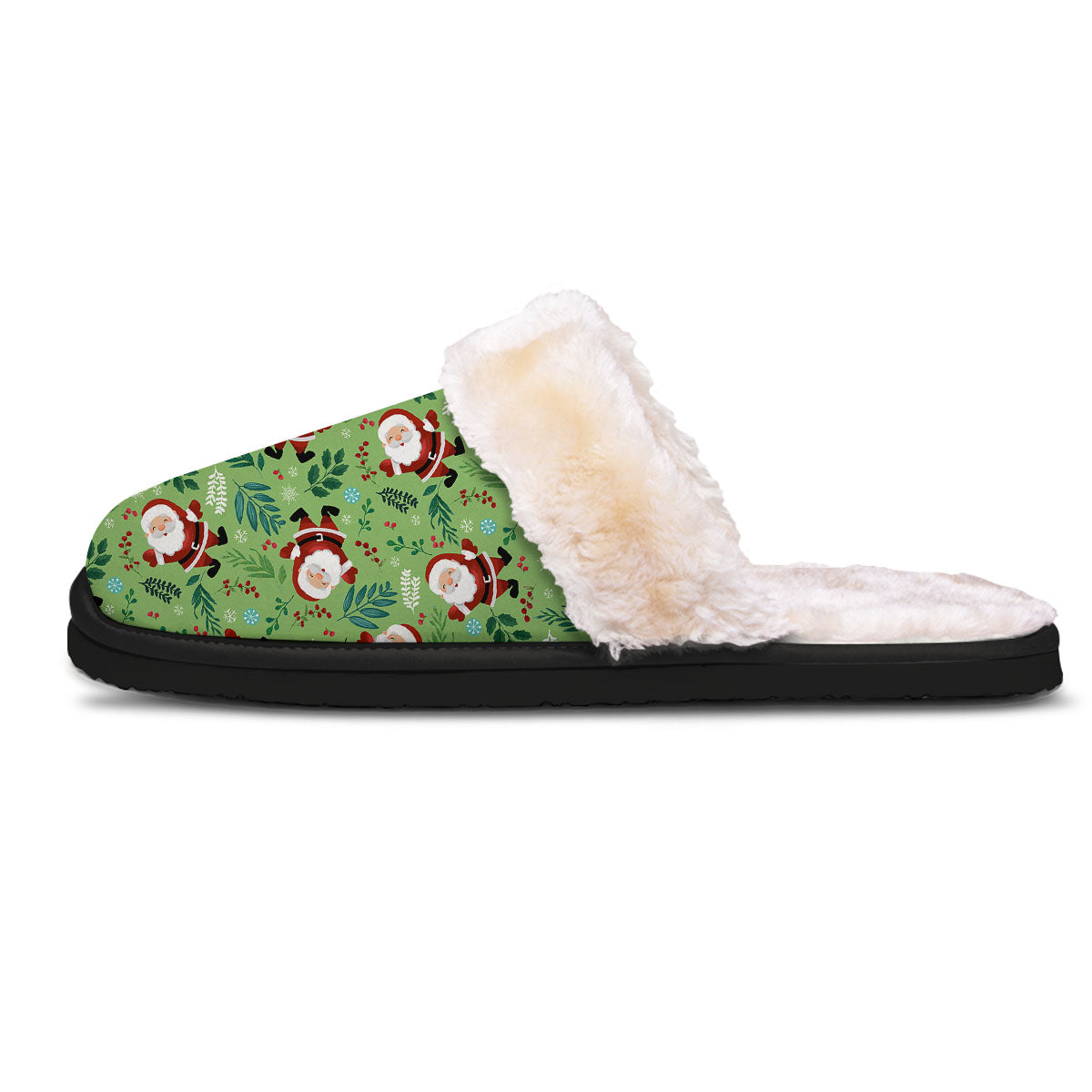 Santa Claus Happy Print Pattern Slippers-grizzshop