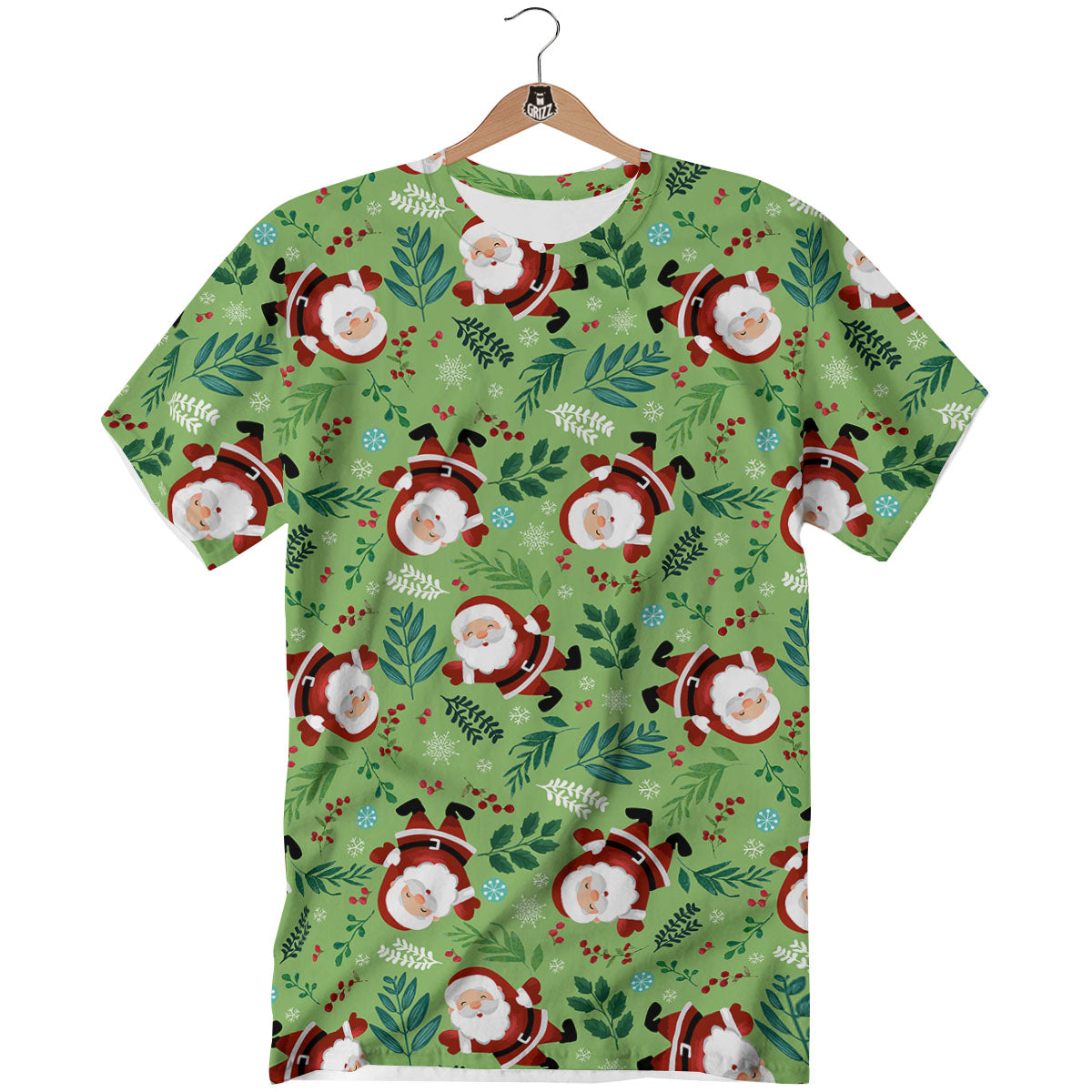 Santa Claus Happy Print Pattern T-Shirt-grizzshop