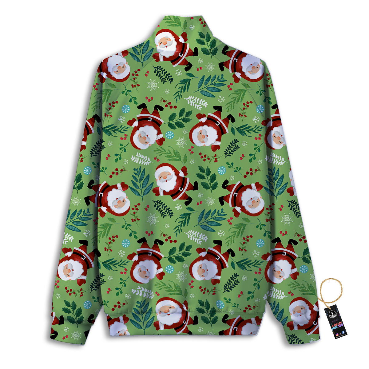 Santa Claus Happy Print Pattern Track Jacket-grizzshop
