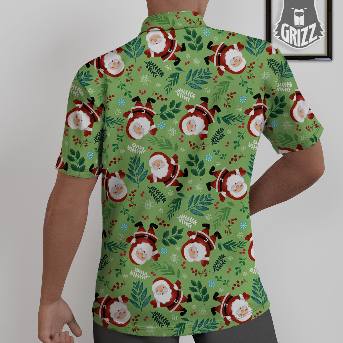 Santa Claus Happy Print Pattern Untucked Shirts-grizzshop