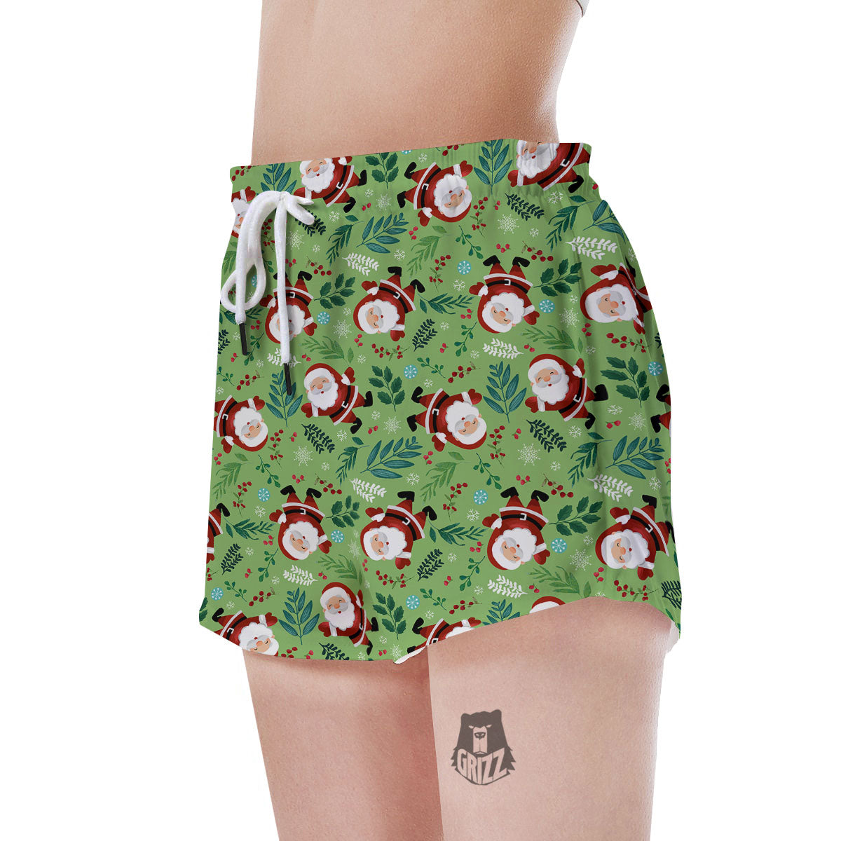 Santa Claus Happy Print Pattern Women's Shorts-grizzshop