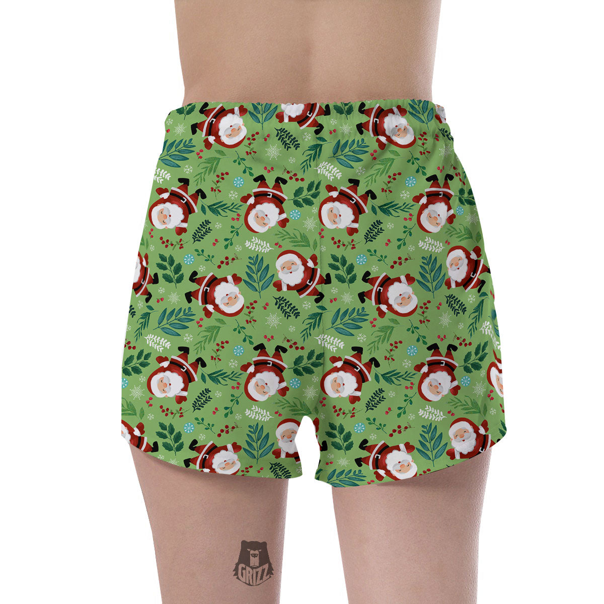 Santa Claus Happy Print Pattern Women's Shorts-grizzshop