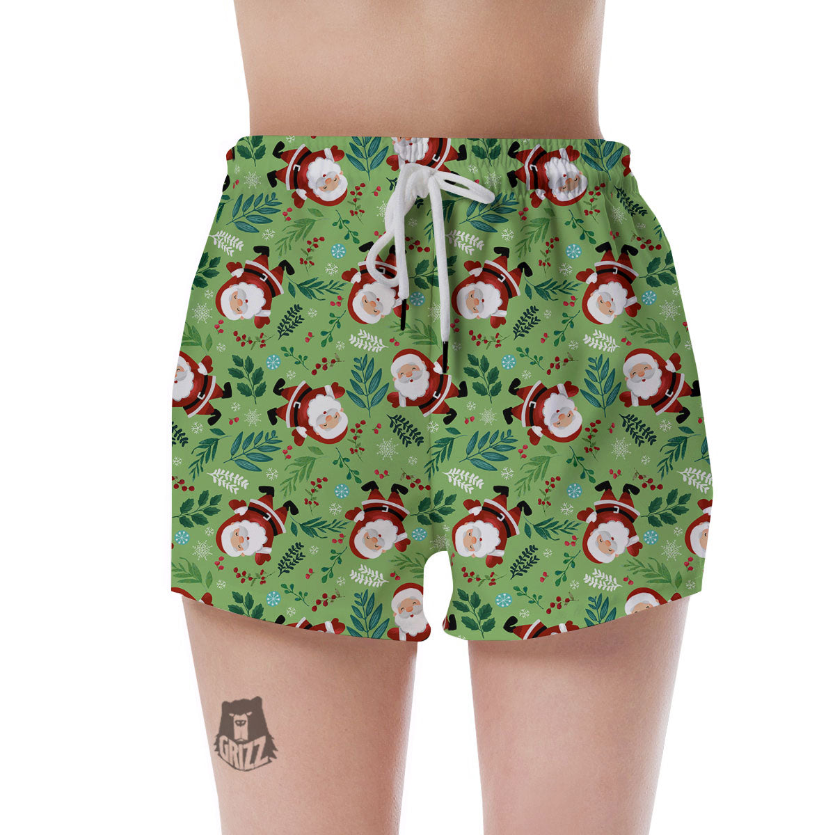 Santa Claus Happy Print Pattern Women's Shorts-grizzshop