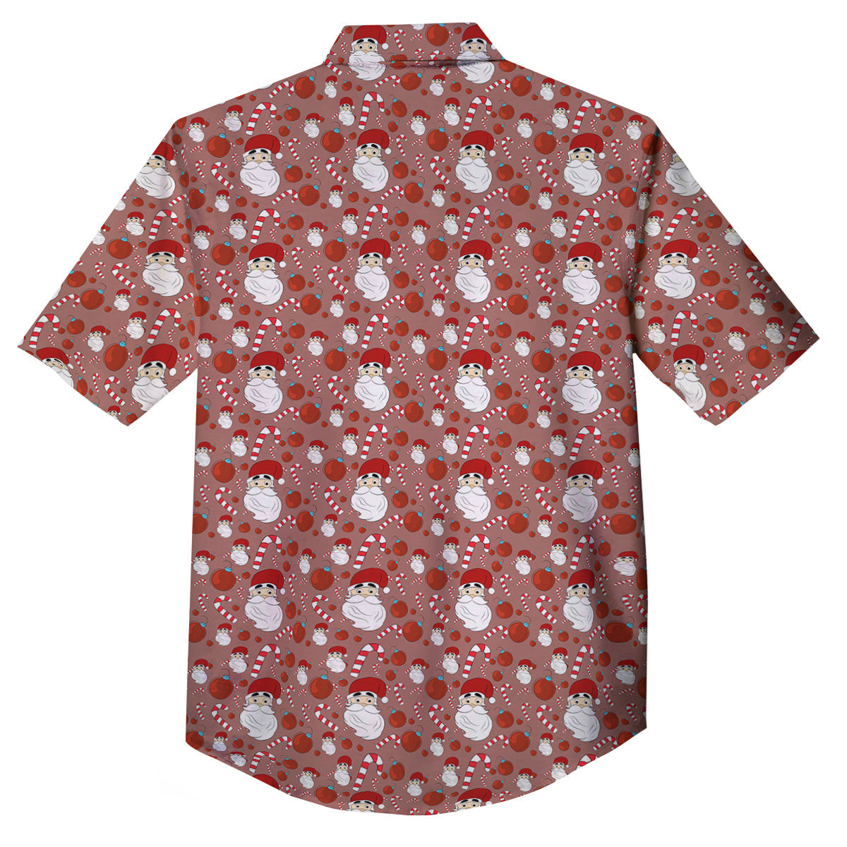 Santa Claus Hat And Candy Print Pattern Button Up Shirt-grizzshop