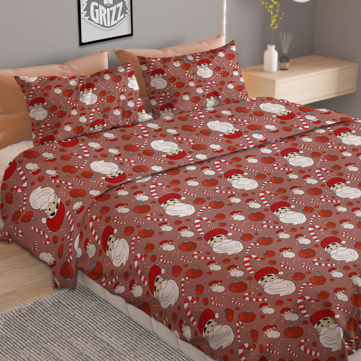 Purple Dark Check Print Pattern Duvet Cover Bedding Set