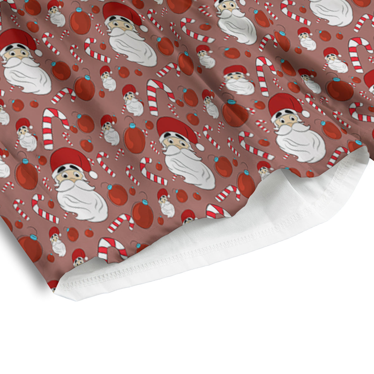 Santa Claus Hat And Candy Print Pattern Men's Athletic Shorts