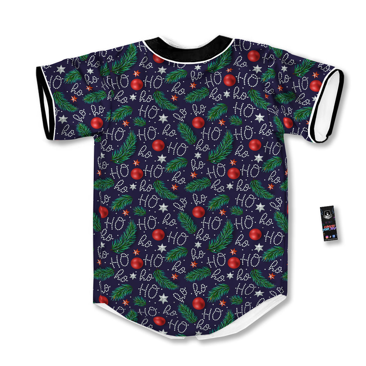 Santa Claus Laugh Christmas Hohoho Print Baseball Jersey-grizzshop