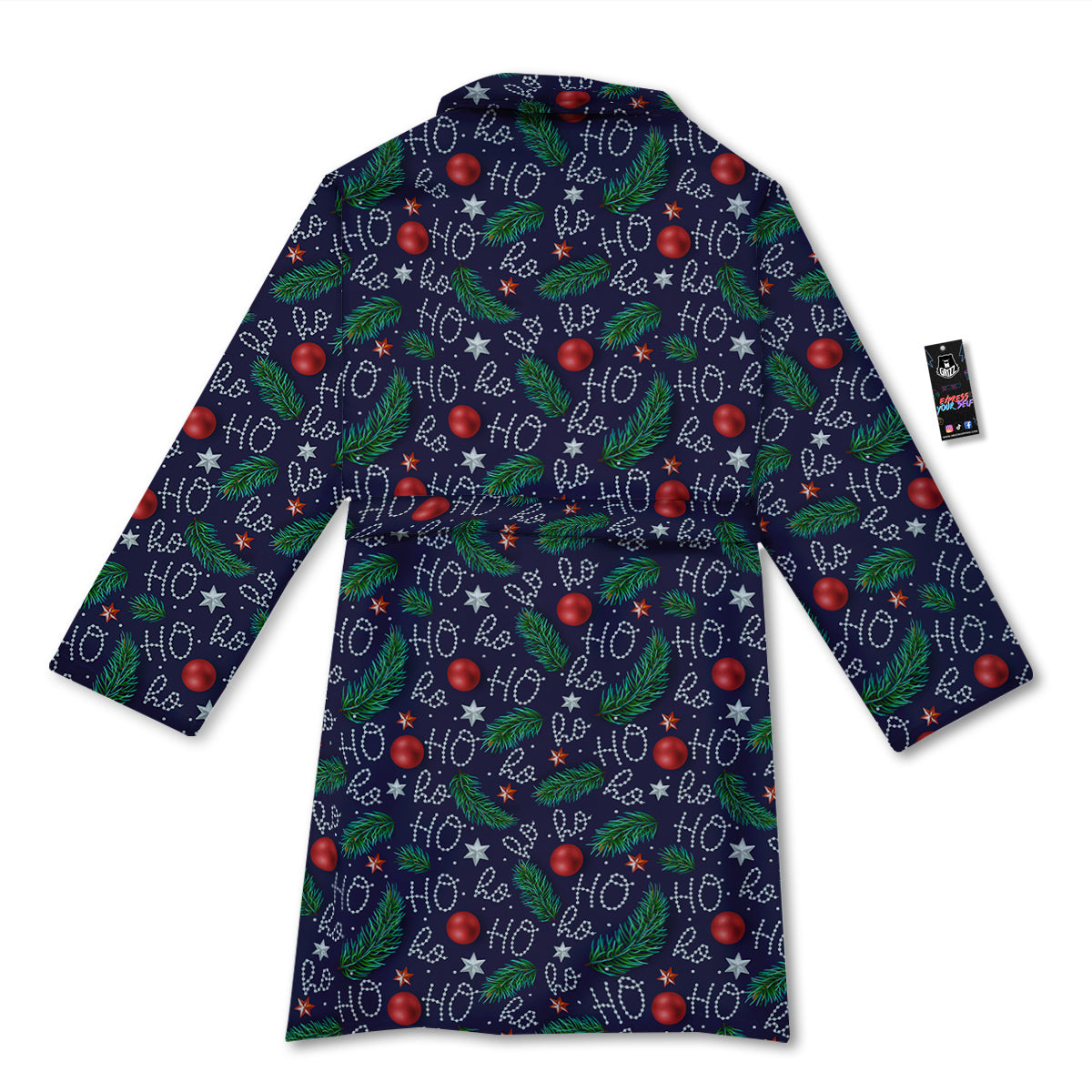 Santa Claus Laugh Christmas Hohoho Print Bathrobe-grizzshop