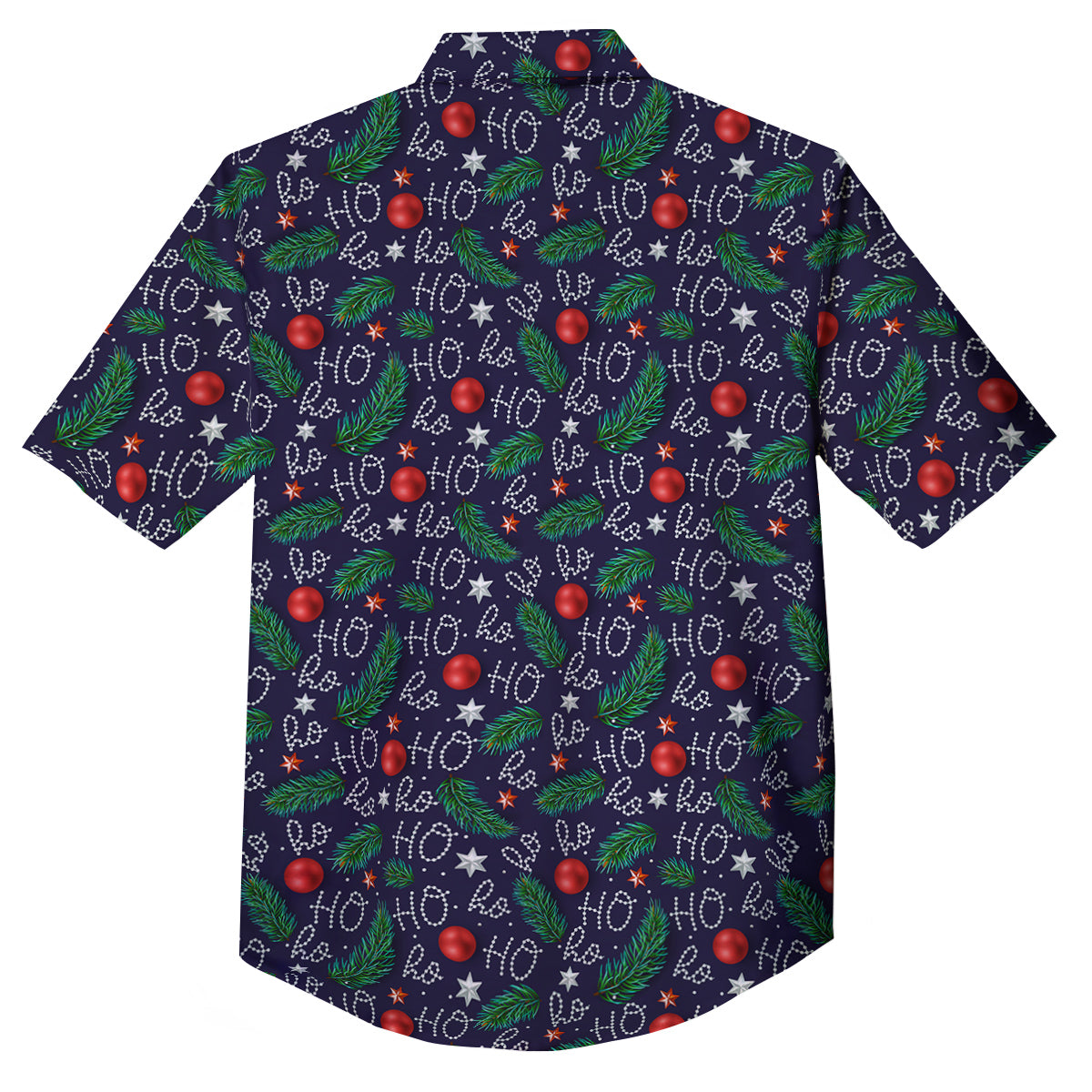 Santa Claus Laugh Christmas Hohoho Print Button Up Shirt-grizzshop