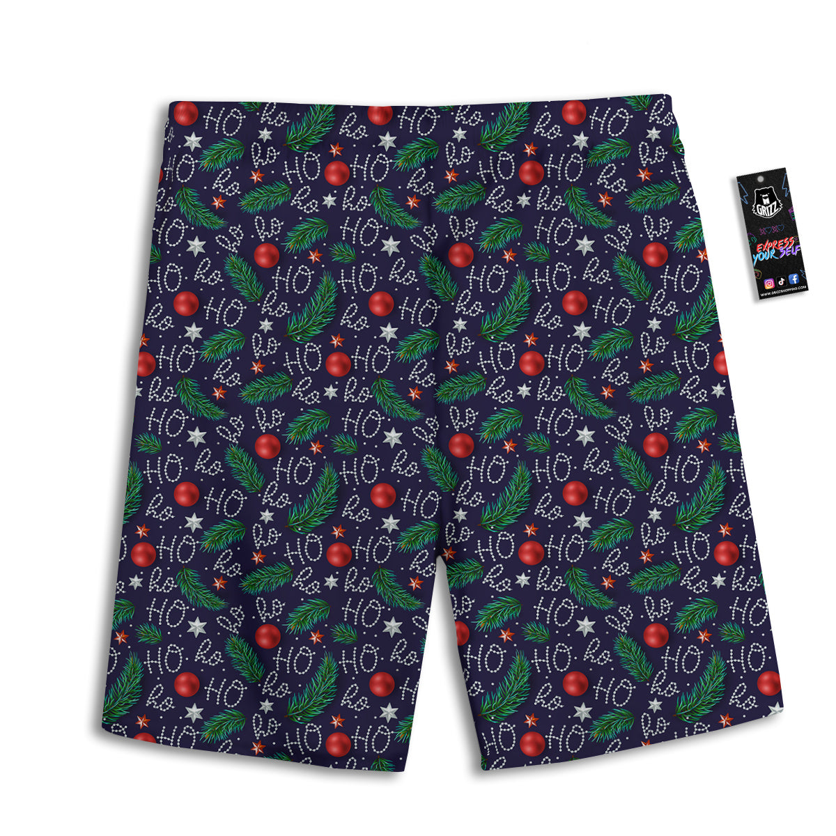 Santa Claus Laugh Christmas Hohoho Print Men's Athletic Shorts