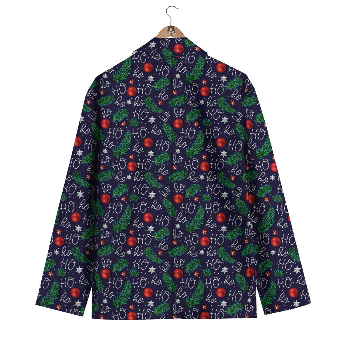 Santa Claus Laugh Christmas Hohoho Print Men's Blazer-grizzshop