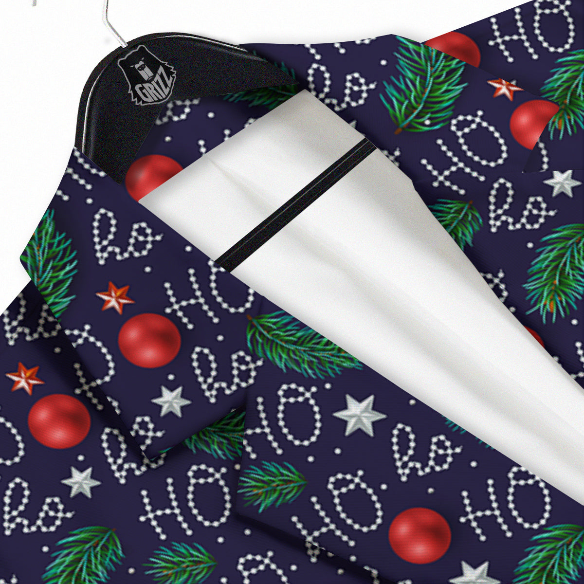 Santa Claus Laugh Christmas Hohoho Print Men's Sport Coat-grizzshop