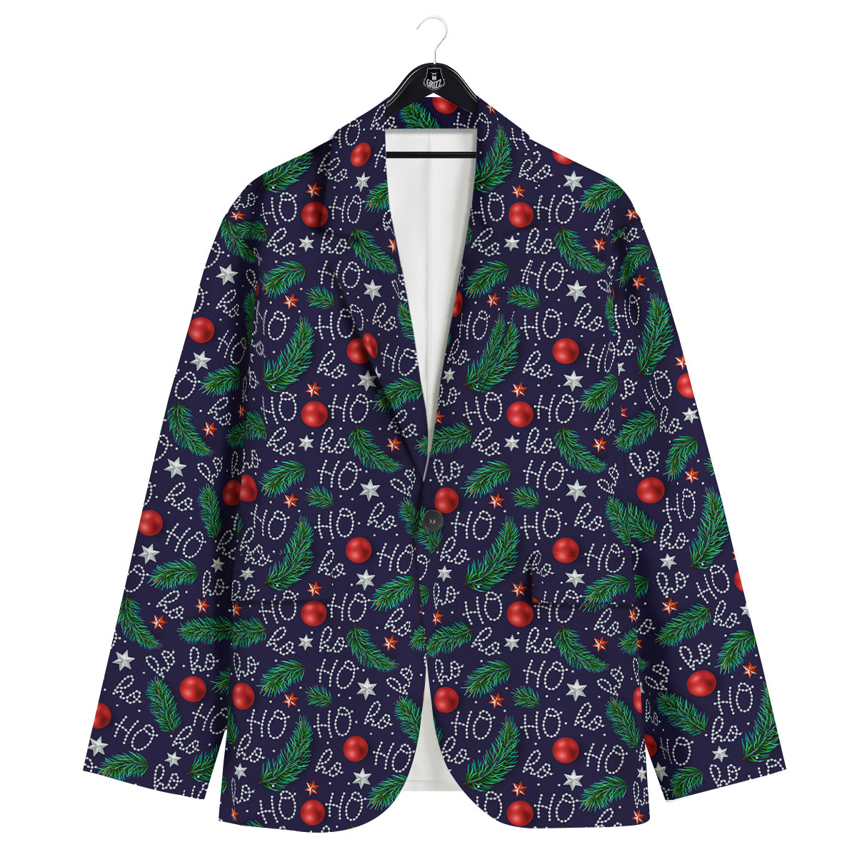 Santa Claus Laugh Christmas Hohoho Print Men's Sport Coat-grizzshop