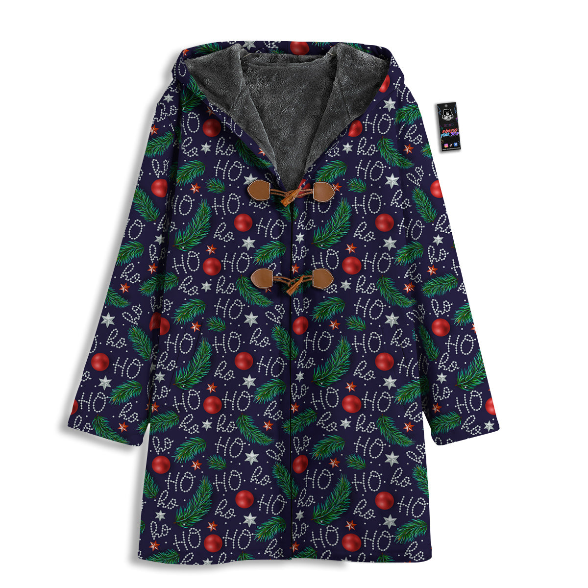 Santa Claus Laugh Christmas Hohoho Print Men's Windbreaker Jacket-grizzshop