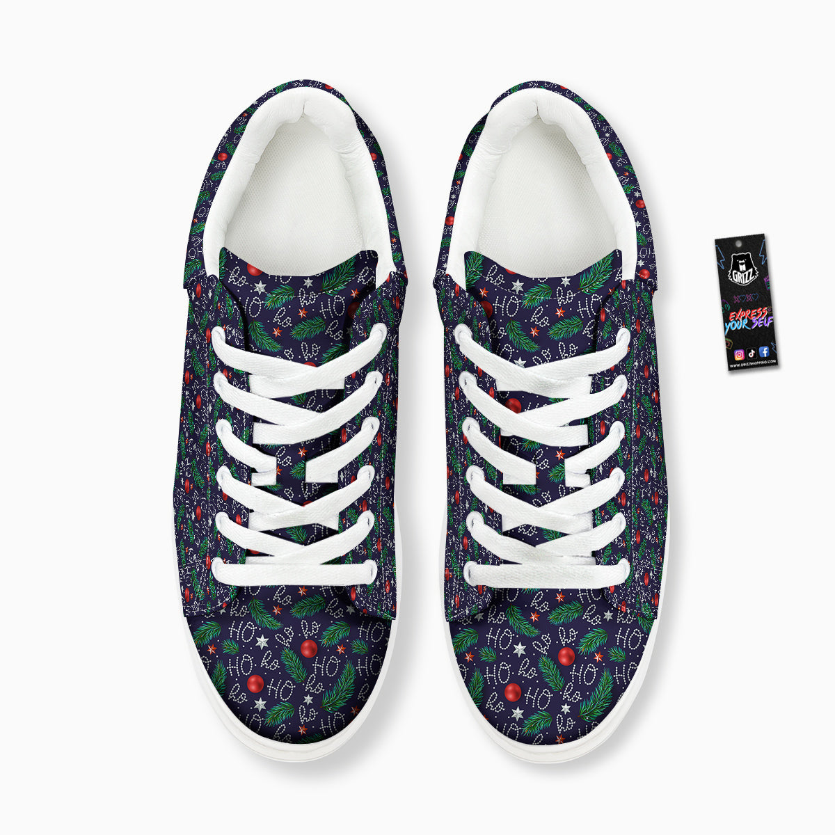 Santa Claus Laugh Christmas Hohoho Print Platform Shoes-grizzshop