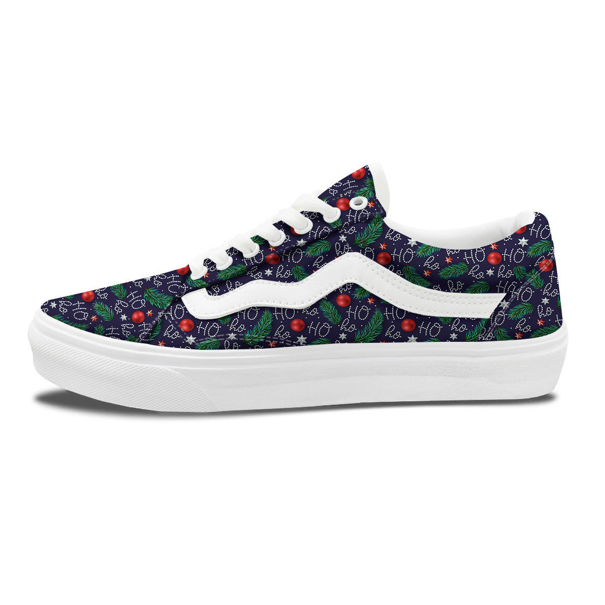 Santa Claus Laugh Christmas Hohoho Print Skate Shoes-grizzshop
