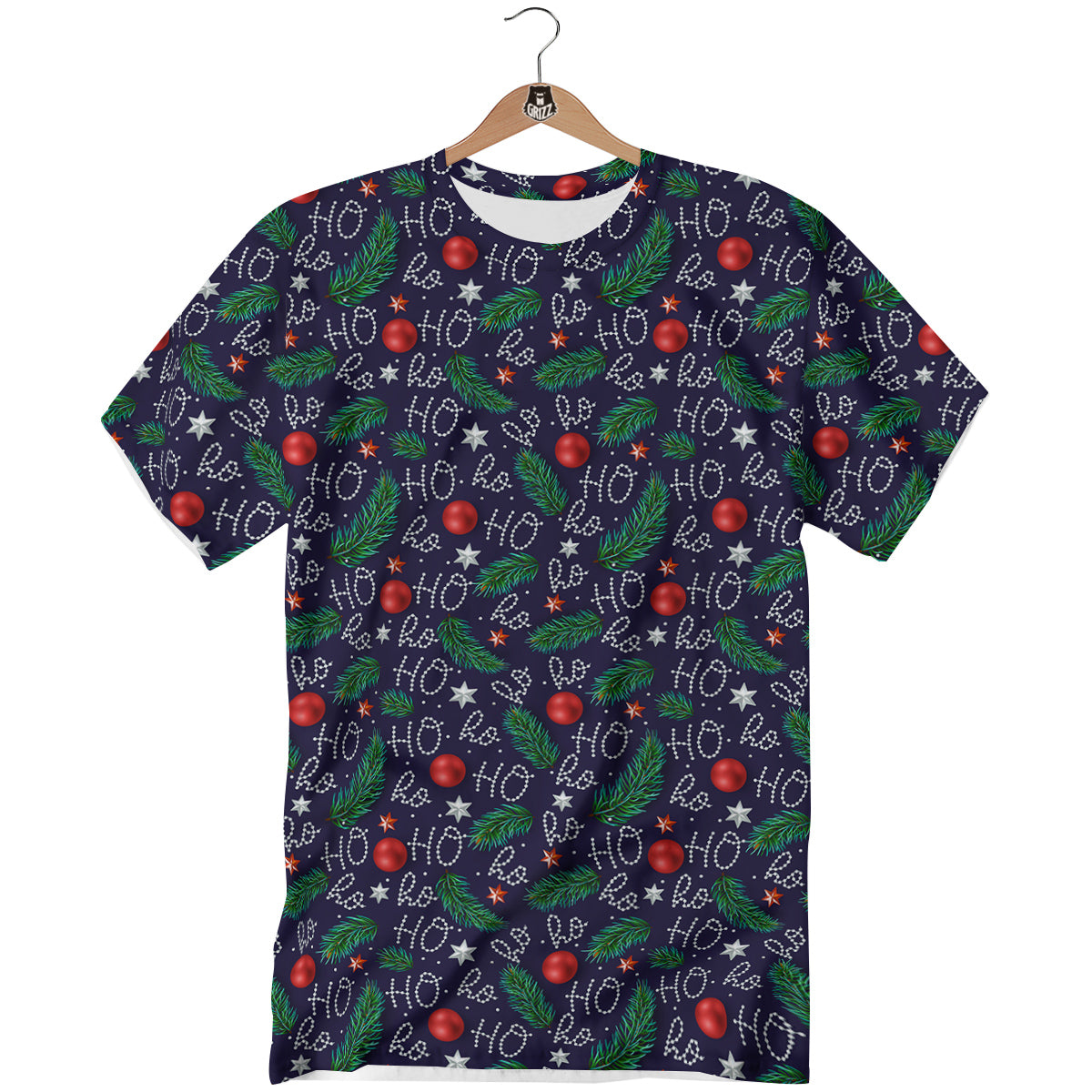 Santa Claus Laugh Christmas Hohoho Print T-Shirt-grizzshop