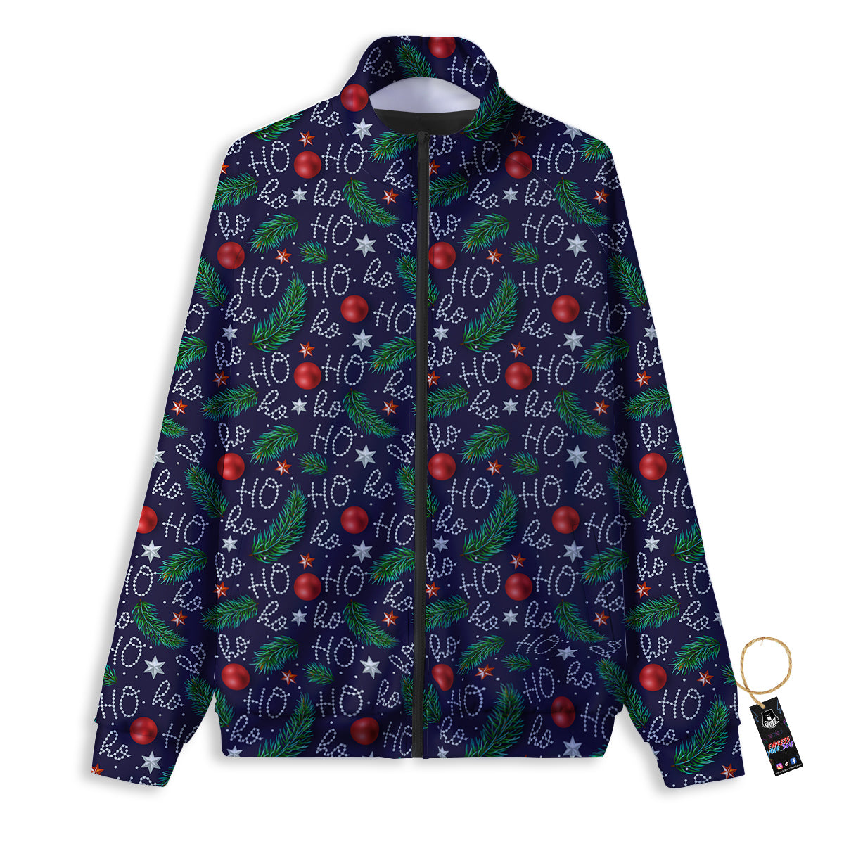 Santa Claus Laugh Christmas Hohoho Print Track Jacket-grizzshop