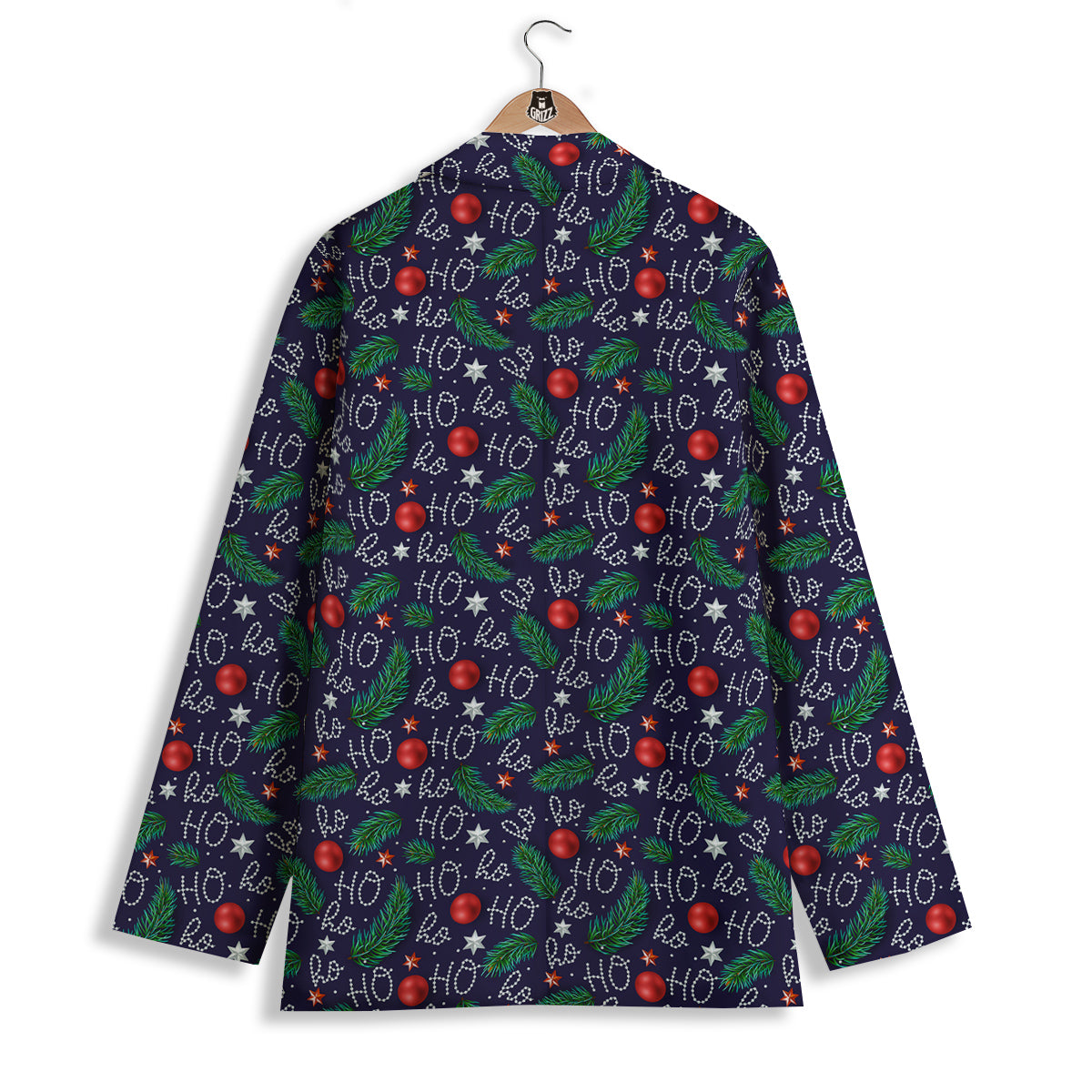 Santa Claus Laugh Christmas Hohoho Print Women's Blazer-grizzshop