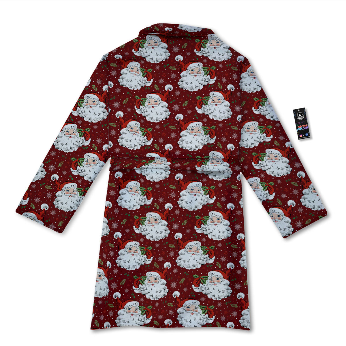 Santa Claus Xmas Print Pattern Bathrobe-grizzshop