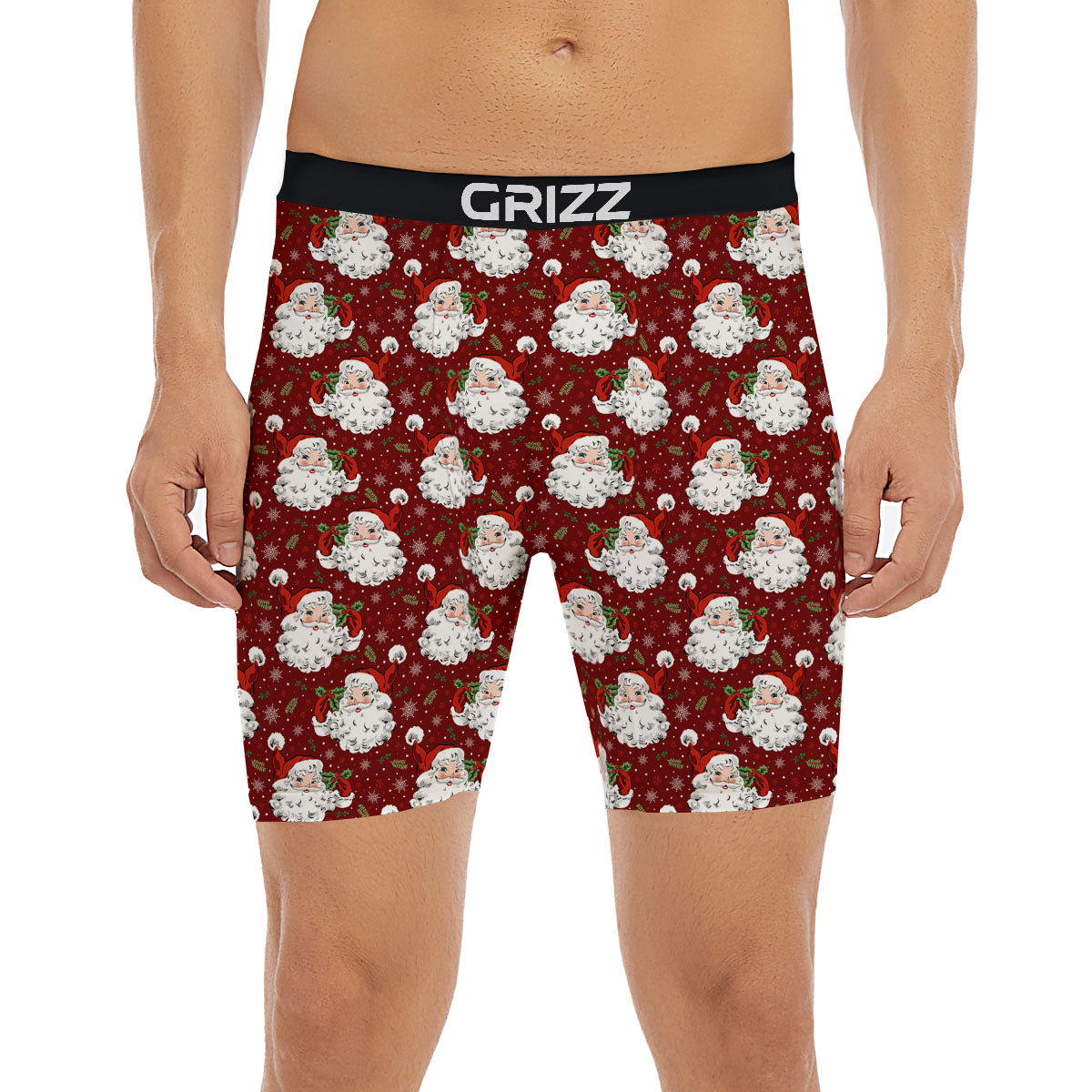 Santa Claus Xmas Print Pattern Boxer Briefs-grizzshop