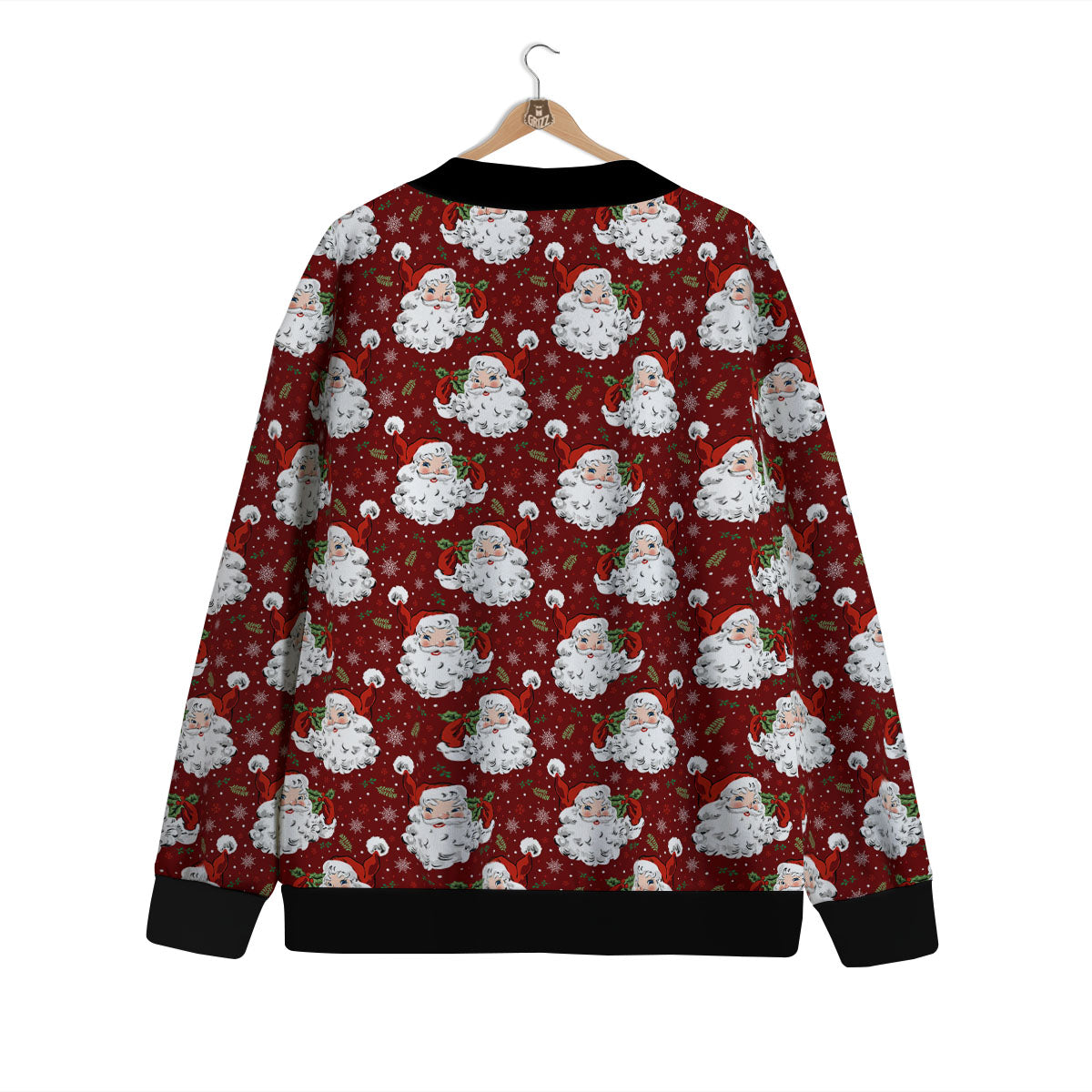 Santa Claus Xmas Print Pattern Cardigan-grizzshop