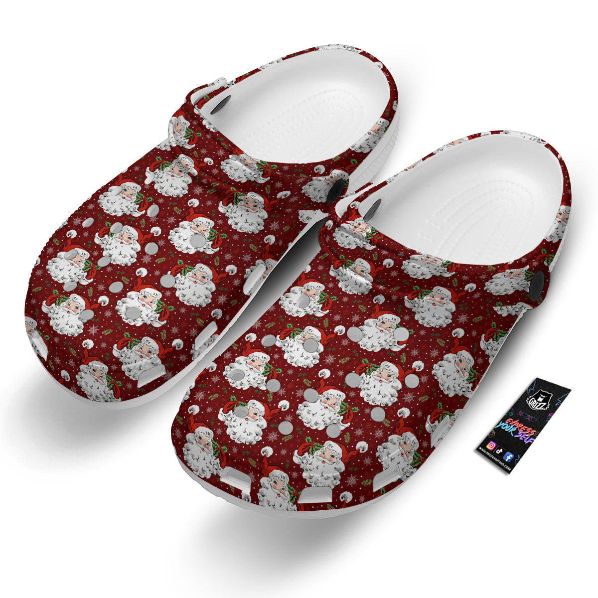 Santa Claus Xmas Print Pattern Clog-grizzshop