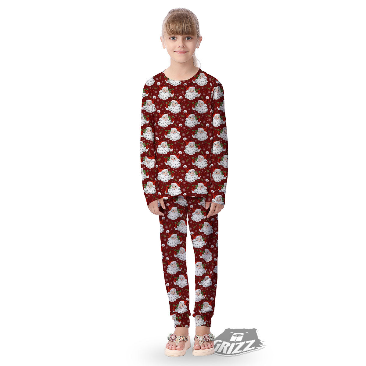 Santa Claus Xmas Print Pattern Kid's Pajamas-grizzshop