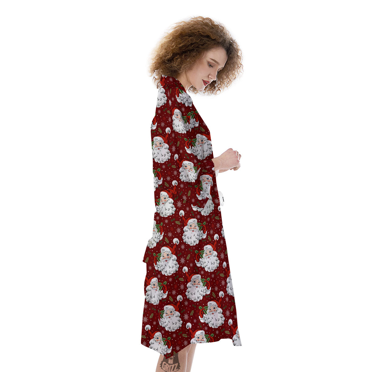 Santa Claus Xmas Print Pattern Kimono-grizzshop