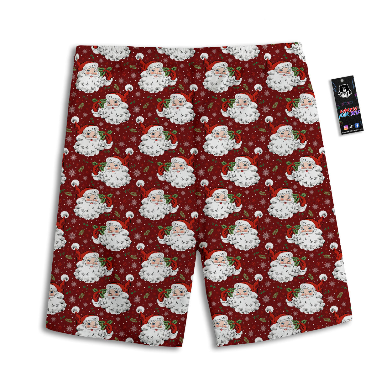Santa Claus Xmas Print Pattern Men's Athletic Shorts