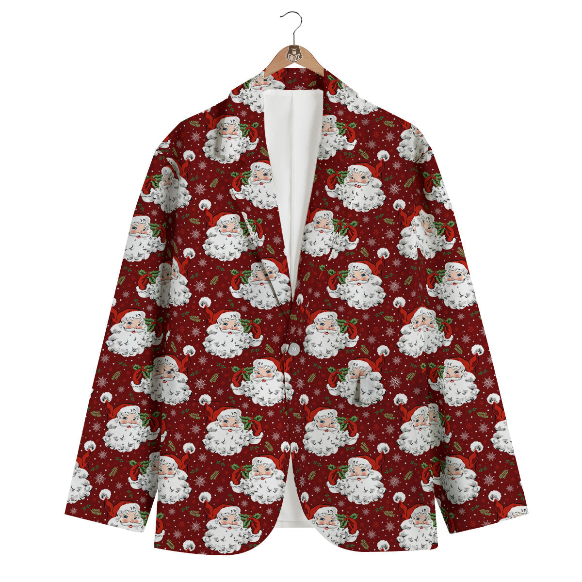 Santa Claus Xmas Print Pattern Men's Blazer-grizzshop