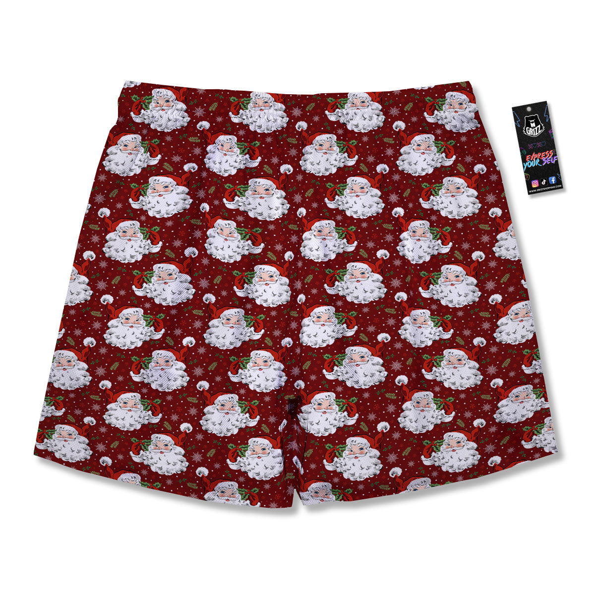 Santa Claus Xmas Print Pattern Men's Running Shorts-grizzshop