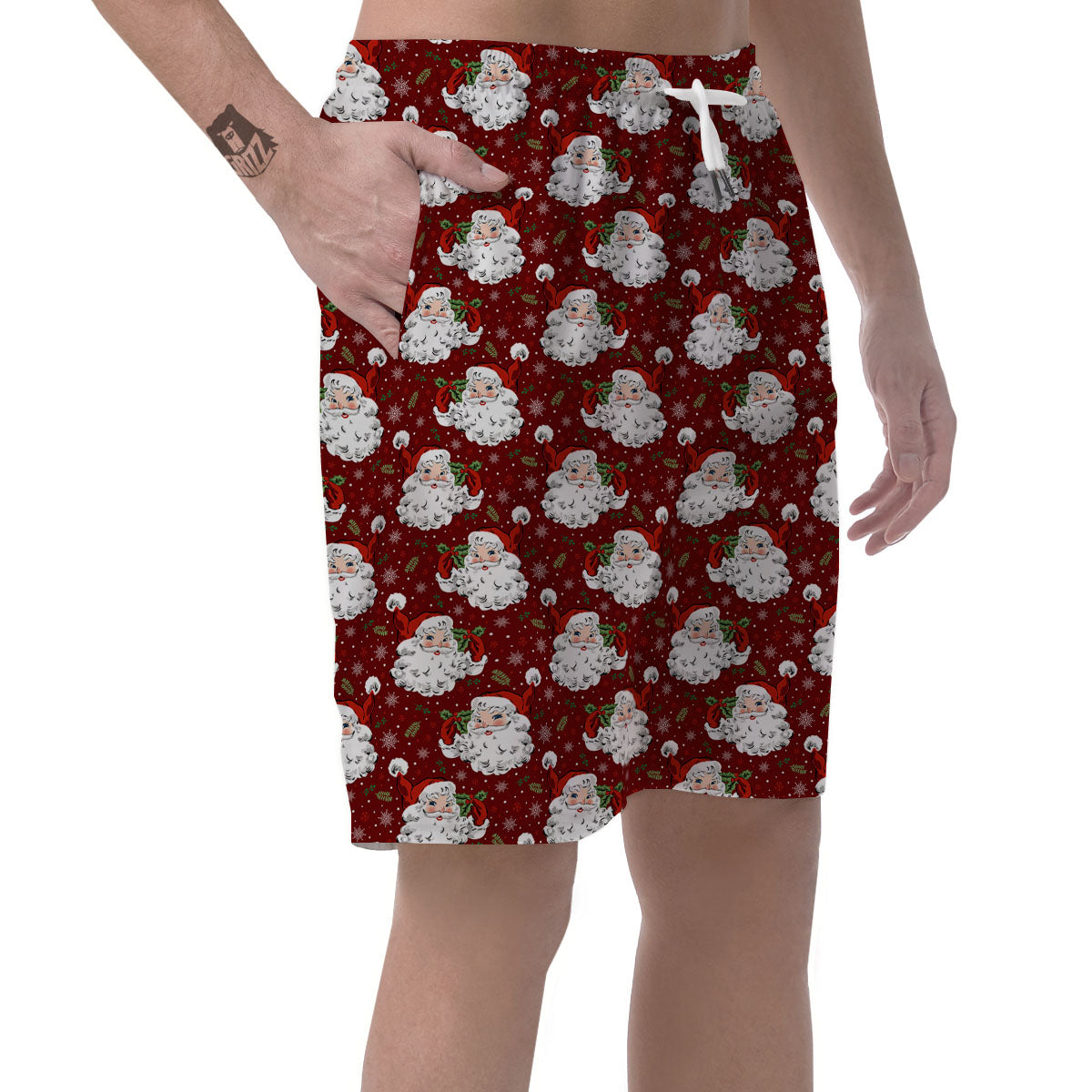 Santa Claus Xmas Print Pattern Men's Shorts-grizzshop