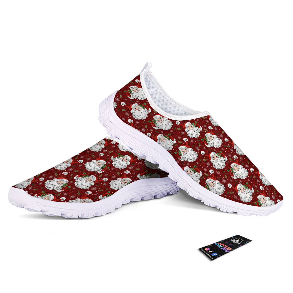 Santa Claus Xmas Print Pattern Nurse Shoes-grizzshop