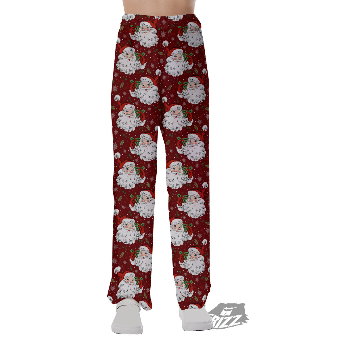 Santa Claus Xmas Print Pattern Pajama Pants-grizzshop