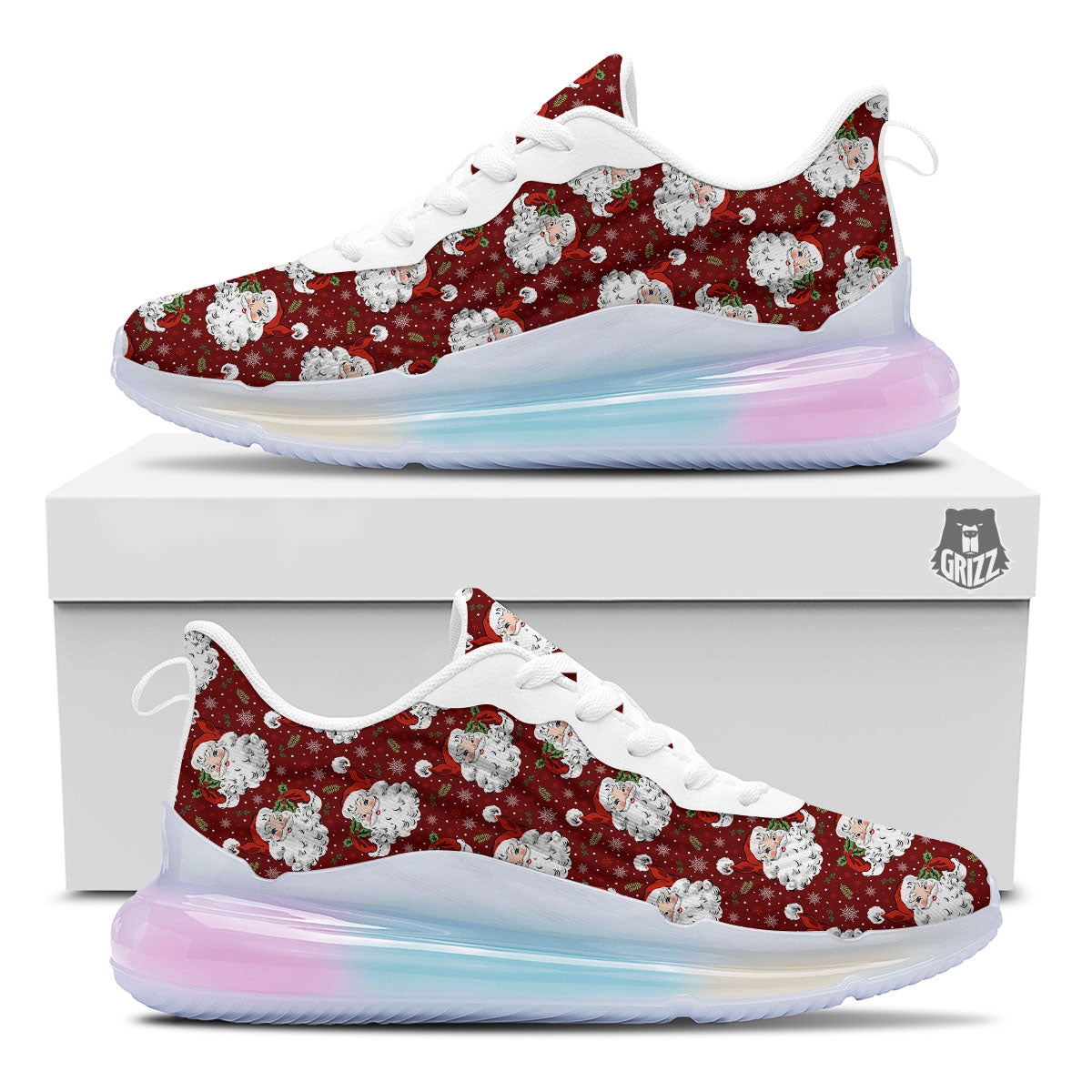 Santa Claus Xmas Print Pattern Running Sneakers-grizzshop